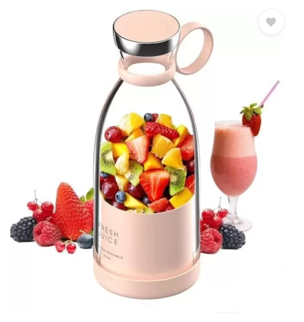 Plastic Electric Portable Mini Juicer Bottle, Wireless Juicer Blender 4 Blades Hand Juicer (Multicolor)