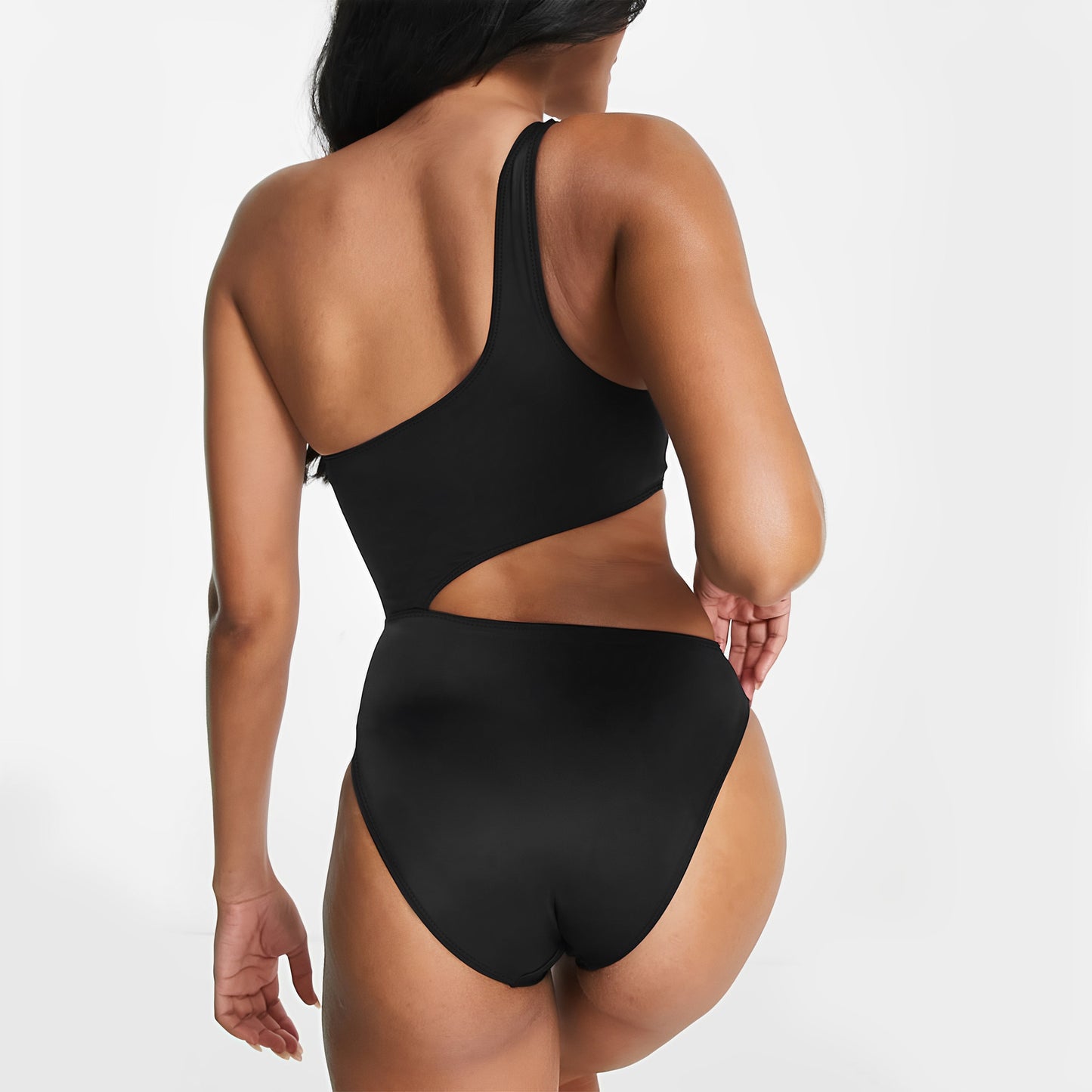 Black And White Stitching Contrast Color Hollow Swimsuit